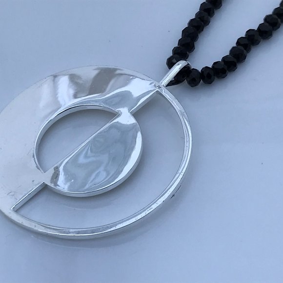 Argento Vivo Necklaces Silver Tone Black Beaded St - Picture 5 of 9